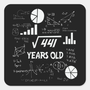 21歳の誕生日スクエアルート数学21歳Bday スクエアシール