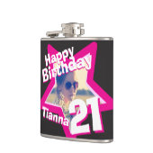 21歳の誕生日スター写真ガールズお尻フラスコ フラスク (左)