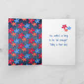 21歳の誕生日スティックガールとデイジーオンデニム カード (内部)