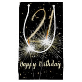 21歳の誕生日スパークラオンブラック スモールペーパーバッグ (正面)
