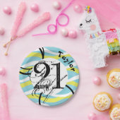 21歳の誕生日ダイナミック抽象芸術カスタム ペーパープレート (パーティー)