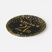 21歳の誕生日デコレーションパーティーの輝きモダン ペーパープレート (アングル)