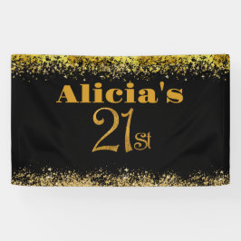 21歳の誕生日デコレーションモダンパーティー21歳 横断幕