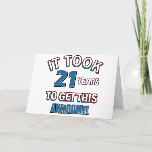 21歳の誕生日デザイン カード (正面)