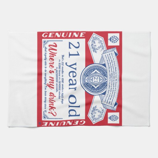 21歳の誕生日ドリンク法務、私の飲み物はどこにある キッチンタオル (横)