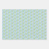 21歳の誕生日ナンバーズグリーンブルー ラッピングペーパーシート (正面)