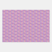 21歳の誕生日ナンバーズパープルピンク ラッピングペーパーシート (正面)