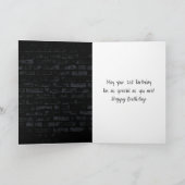 21歳の誕生日ネオンサインオンブリック カード (内部)