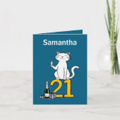 21歳の誕生日ネコお祝い21歳21歳 シーズンカード (正面)