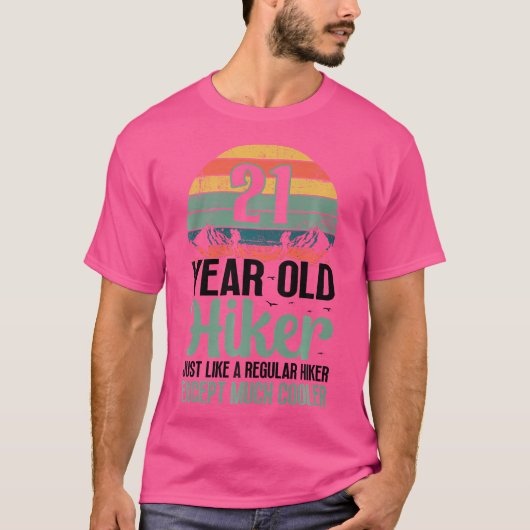 21歳の誕生日ハイカーマウンテン21歳ハイキングL Tシャツ (正面)