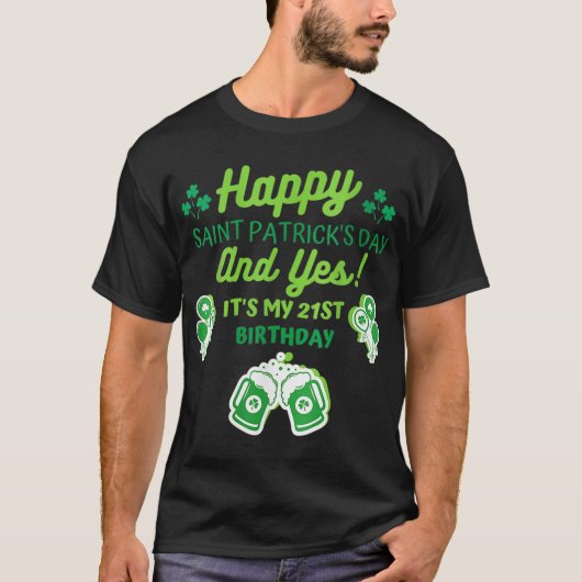 21歳の誕生日ハッピーSaint patricks day服 Tシャツ (正面)