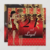 21歳の誕生日バッシュパーティー 招待状 (正面/裏面)