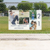 21歳の誕生日バナーの5枚写真コラージュ 横断幕 (インサイチュ)