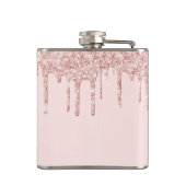 21歳の誕生日バラ金ゴールドグリッタードリップピンクモノグラム フラスク (裏面)