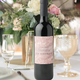 21歳の誕生日バラ金ゴールドグリッター名 ワインラベル