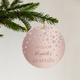 21歳の誕生日バラ金ゴールドスパークル21 セラミックオーナメント