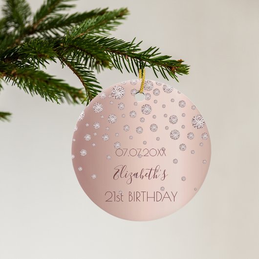 21歳の誕生日バラ金ゴールドスパークル21 セラミックオーナメント