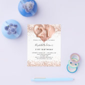 21歳の誕生日バラ金ゴールドバルーン白予算 チラシ (シングル)