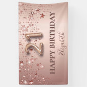 21歳の誕生日バラ金ゴールドピンク星バルーンスクリプト 横断幕 (縦)