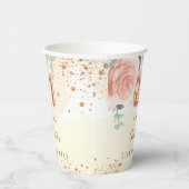 21歳の誕生日バラ金ゴールドフローラの緑の名前 紙コップ (右)