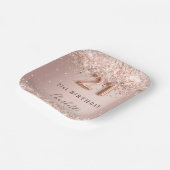 21歳の誕生日バラ金ゴールド赤面グリッター名 ペーパープレート (傾斜あり)