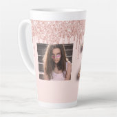 21歳の誕生日バラ金ゴールド赤面ドリップフォト カフェラテマグ (左アングル)