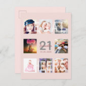 21歳の誕生日バラ金ゴールド赤面写真の招待 ポストカード (正面/裏面)