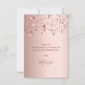 21歳の誕生日バラ金ゴールド赤面星写真 サンキューカード (裏面)