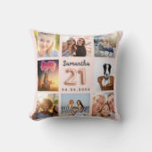 21歳の誕生日バラ金ゴールド赤面 クッション (正面)