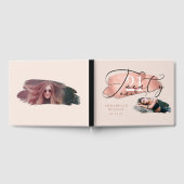 21歳の誕生日バラ金ゴールド&ピンクフォト ゲストブック (全面)