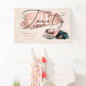 21歳の誕生日バラ金ゴールド&ピンク写真 横断幕 (インサイチュ)