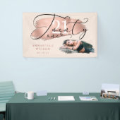 21歳の誕生日バラ金ゴールド&ピンク写真 横断幕 (トレードショー)