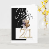 21歳の誕生日バルーンおめでとうおもしろい。 カード (黄色い花)