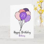 21歳の誕生日バルーン カード (黄色い花)