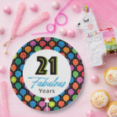 21歳の誕生日バルーン ペーパープレート (パーティー)