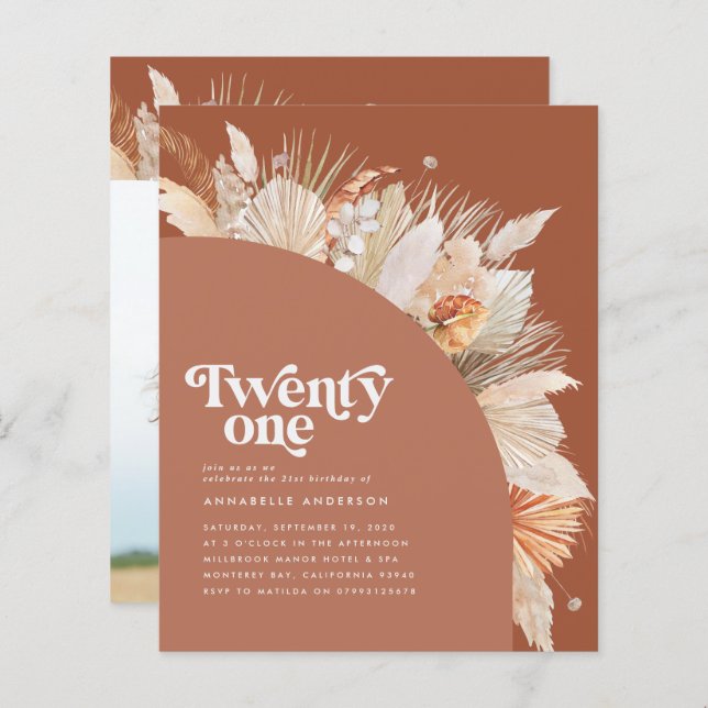 21歳の誕生日パンパスグラステラコッタアーチ予算 (正面/裏面)