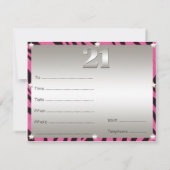 21歳の誕生日パーソナライズされたパーティー 招待状 (裏面)