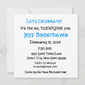 21歳の誕生日パーティの招待状ブルーキャンドル 招待状 (裏面)