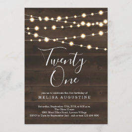 21歳の誕生日パーティの招待状素朴- Twenty One 招待状