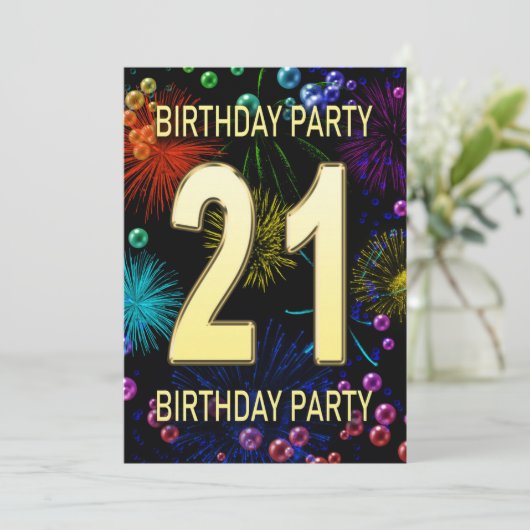 21歳の誕生日パーティの招待状花火大会 招待状 (スタンド正面)