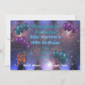 21歳の誕生日パーティの招待状風船 招待状 (裏面)