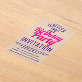 21歳の誕生日パーティの招待状 アクリル招待状 (レイダウン)