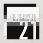 21歳の誕生日パーティの招待状{シルバー} 招待状 (正面/裏面)