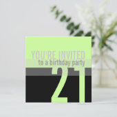 21歳の誕生日パーティの招待状{ミントグリーン} 招待状 (スタンド正面)