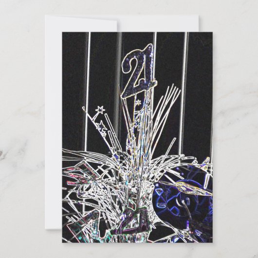 21歳の誕生日パーティの招待状 招待状 (正面)