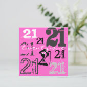 21歳の誕生日パーティの招待状 招待状 (スタンド正面)