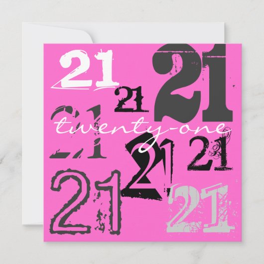 21歳の誕生日パーティの招待状 招待状 (正面)