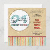 21歳の誕生日パーティの招待状 招待状 (正面/裏面)