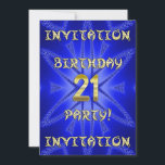 21歳の誕生日パーティの招待状 招待状<br><div class="desc">奇抜な抽象デザインが素晴らしパーティの招待状。この世の中から出てくる招待状！クラスとエレガンスを組み合わせ素晴らした男の誕生日のための抽象デザイン。</div>