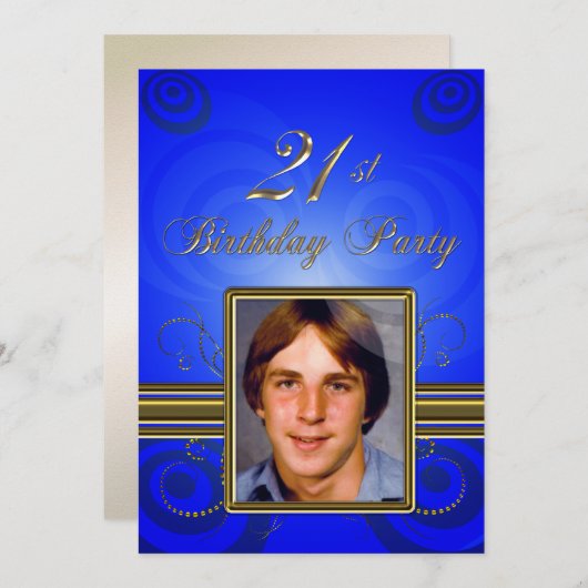 21歳の誕生日パーティの招待状 招待状 (正面/裏面)